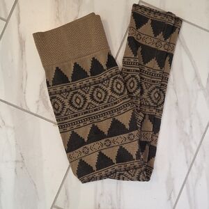 Aztec Print Fleece Linned Leggings
